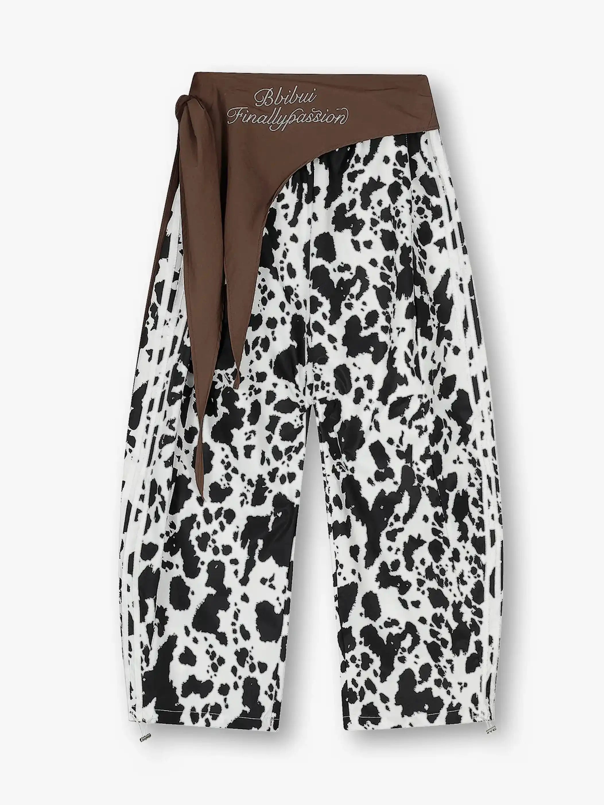 Cow Print Wide-Legged Pants-S1057