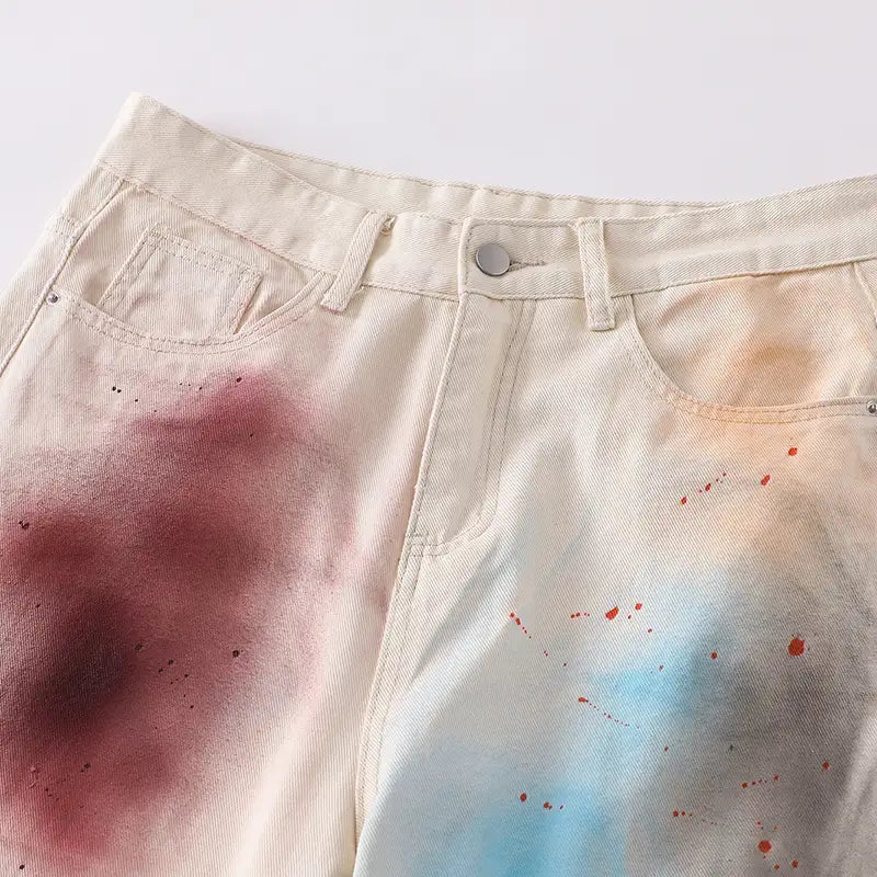 Punk Spray Paint Baggy Jeans-S1230