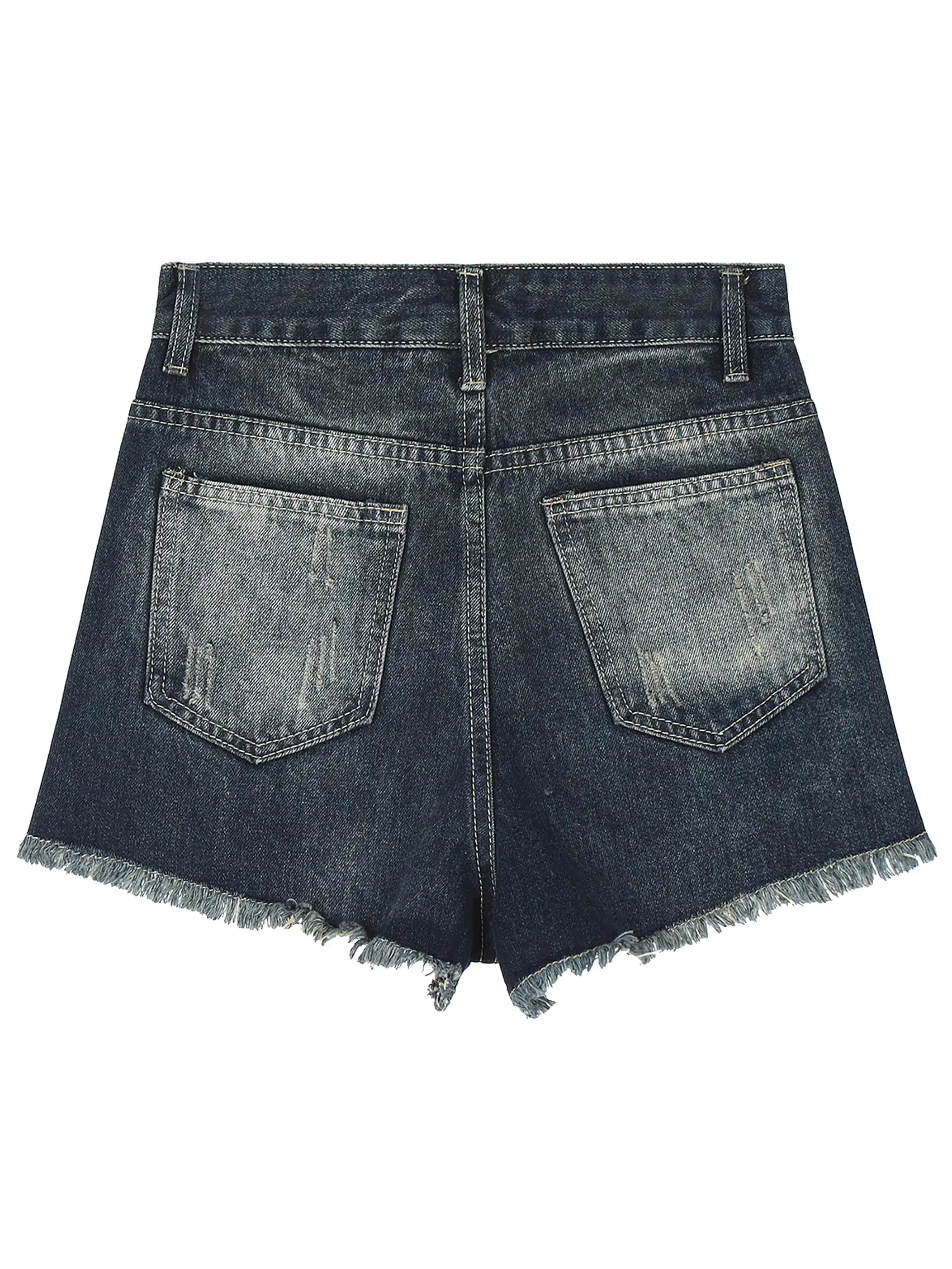 Rebel Ripped Shorts-S1095