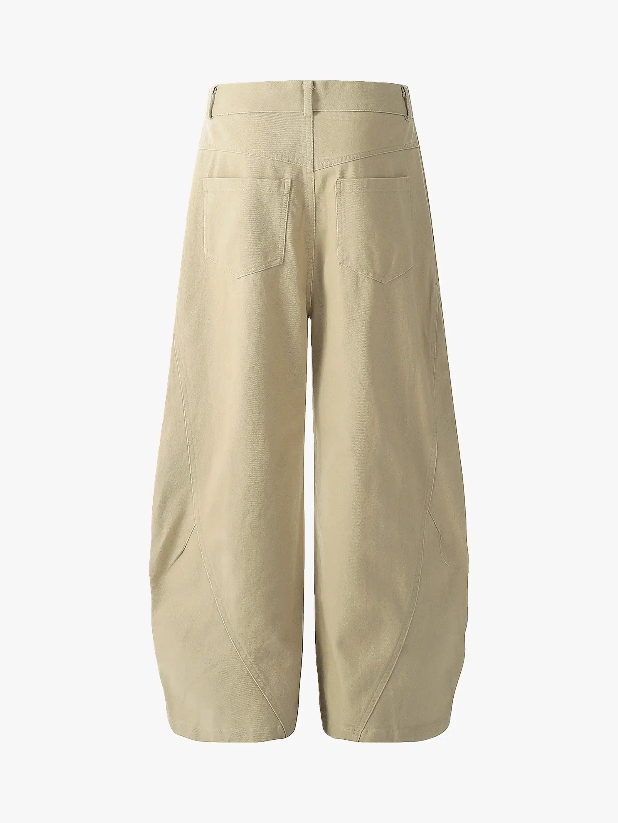 Casual High Waist Button Detail Street Pants-S1006