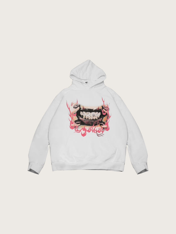 Flame Devil Smile Graphic Hoodie