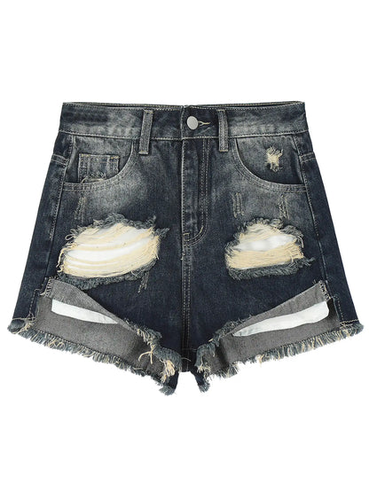 Rebel Ripped Shorts-S1095
