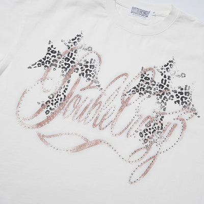 Rhinestone Logo Graphic T-shirt-421