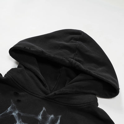 Sweat à capuche avec motif rayons X effet vieilli - 780