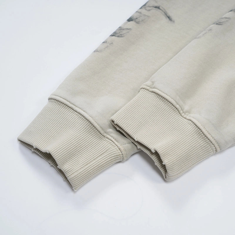 Sweat à capuche avec motif rayons X effet vieilli - 780