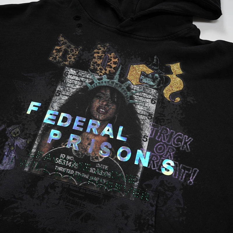 400G Distressed Mugshot Hoodie-785