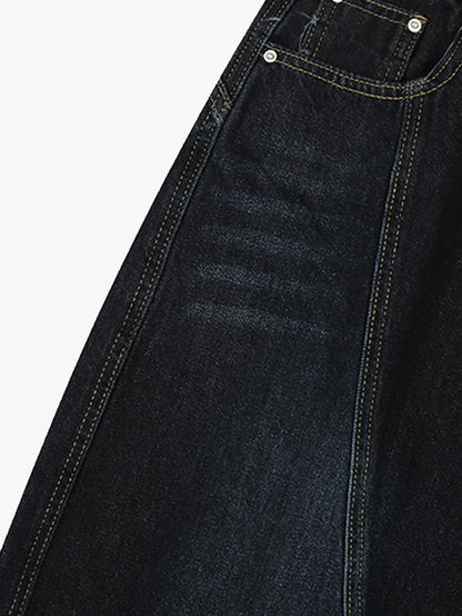 High Waist Wide Leg Denim Bermuda Shorts-S1025