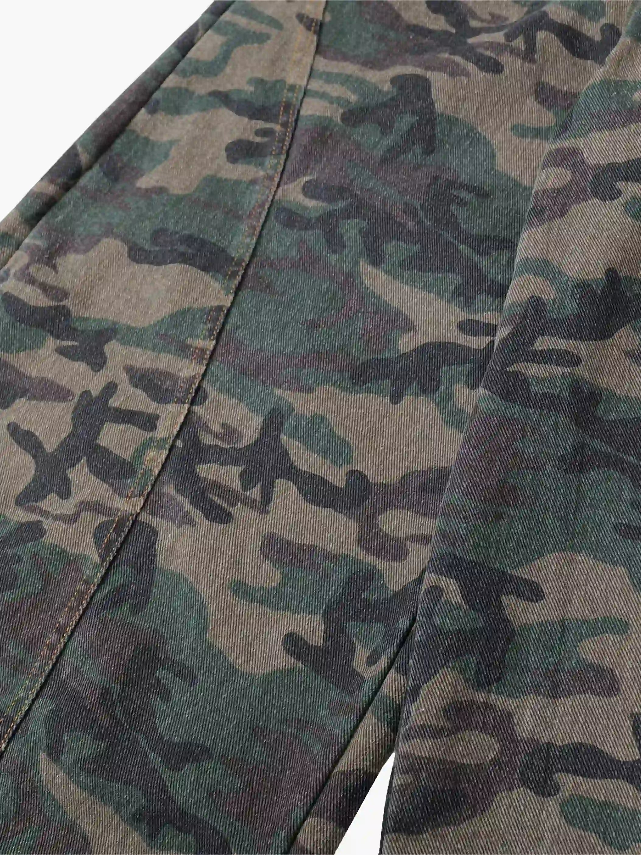 Camouflage Loose Fit Denim Pants-S1055