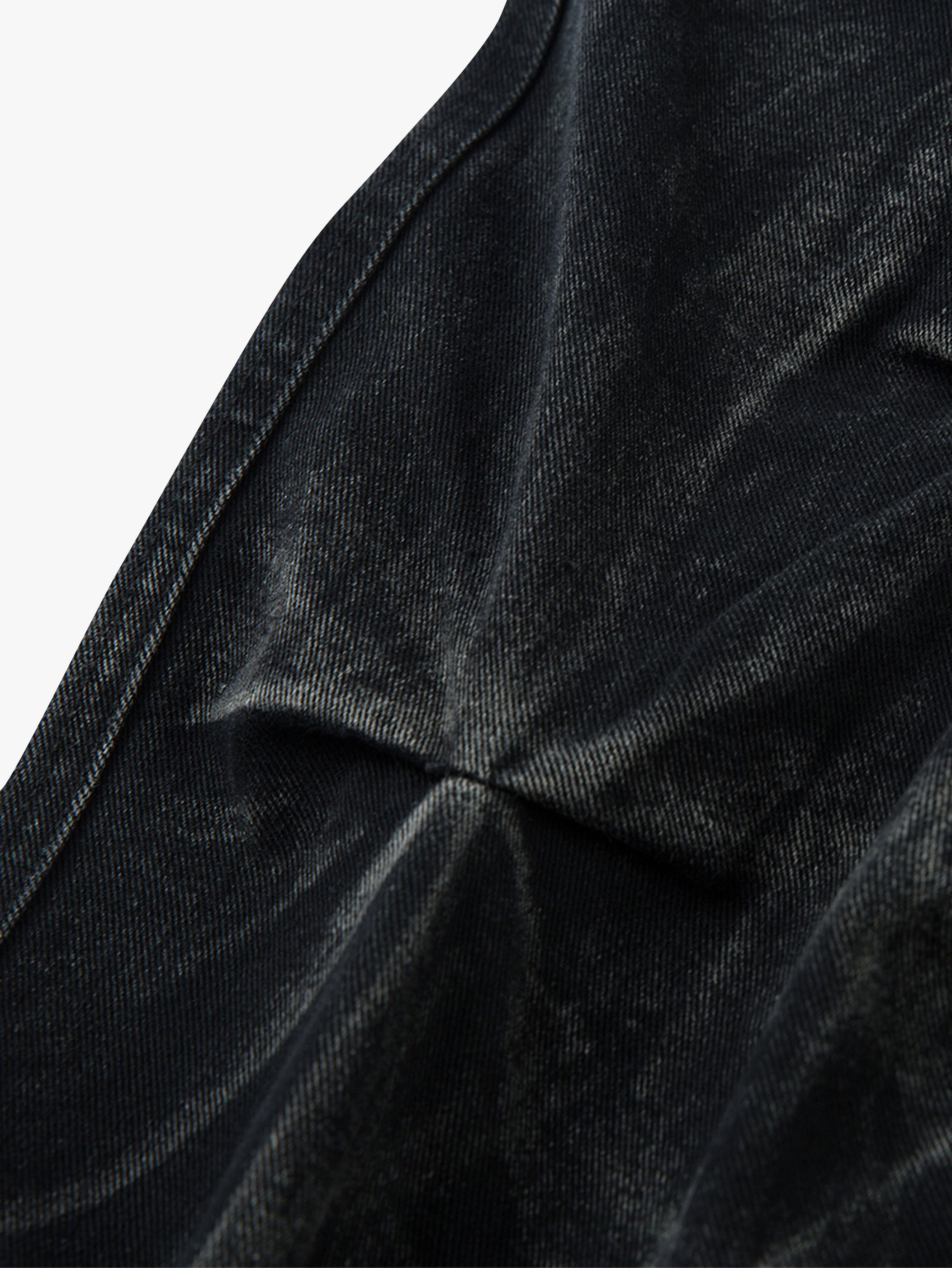 High-Waisted Quilted Denim Pants -s928