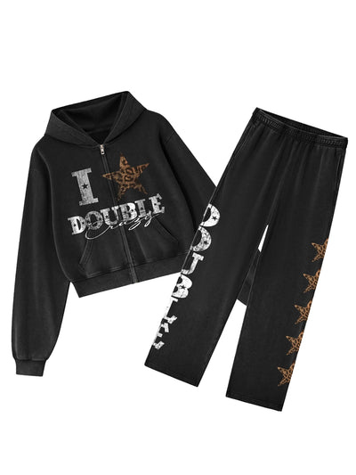 Conjunto de sudadera Rebel Leopard Star-838