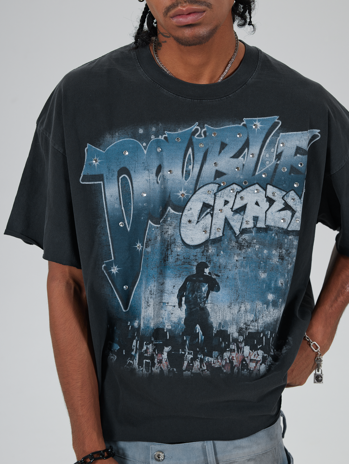 Distressed Rockstar Faded Tee-617