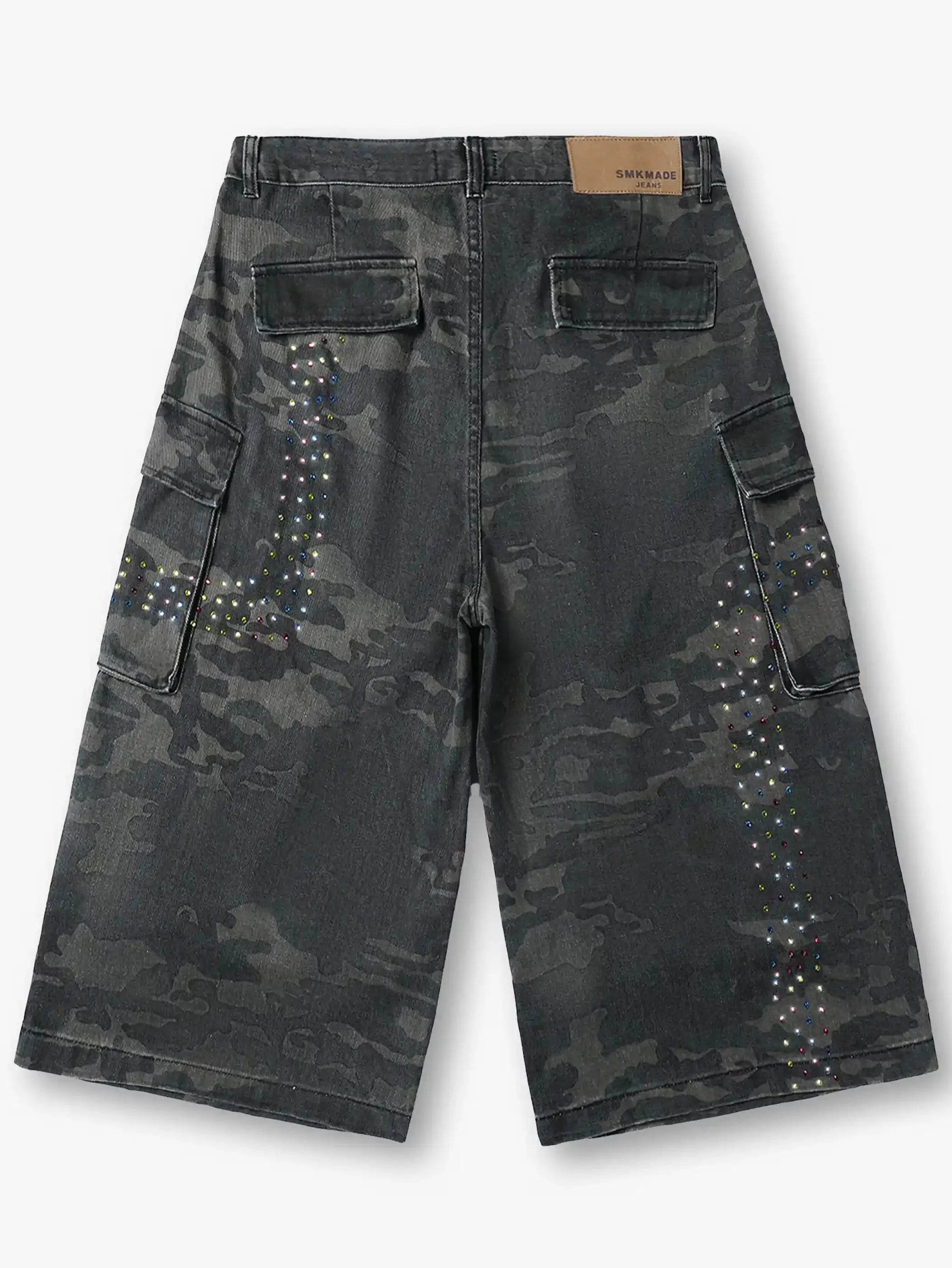 Multicolor Crystal Camouflage Shorts-S1045