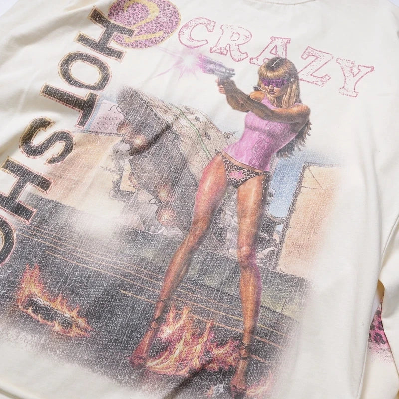 Faded Alien Invasion Boxy L/S-738