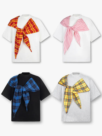 Street Style Plaid T-shirt-S959