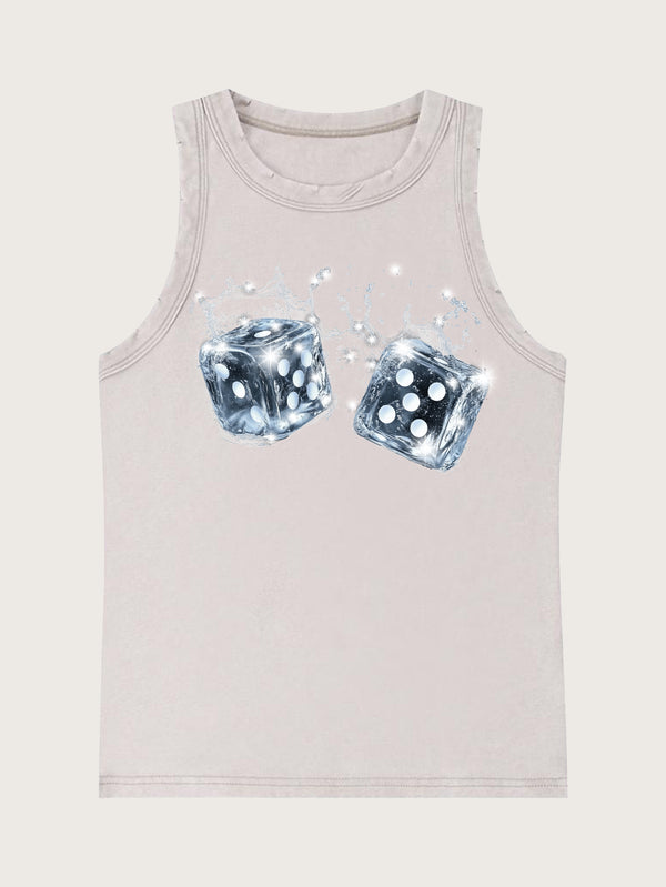 Double Crazy Casual Summer Sleeveless Graphic Tank Top