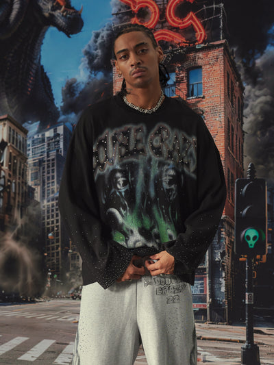 Rhinestone Burning City L/S-713