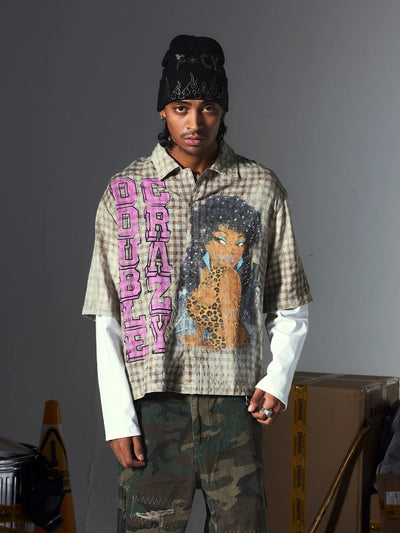 Chemise à Carreaux Afro Cloutée-703