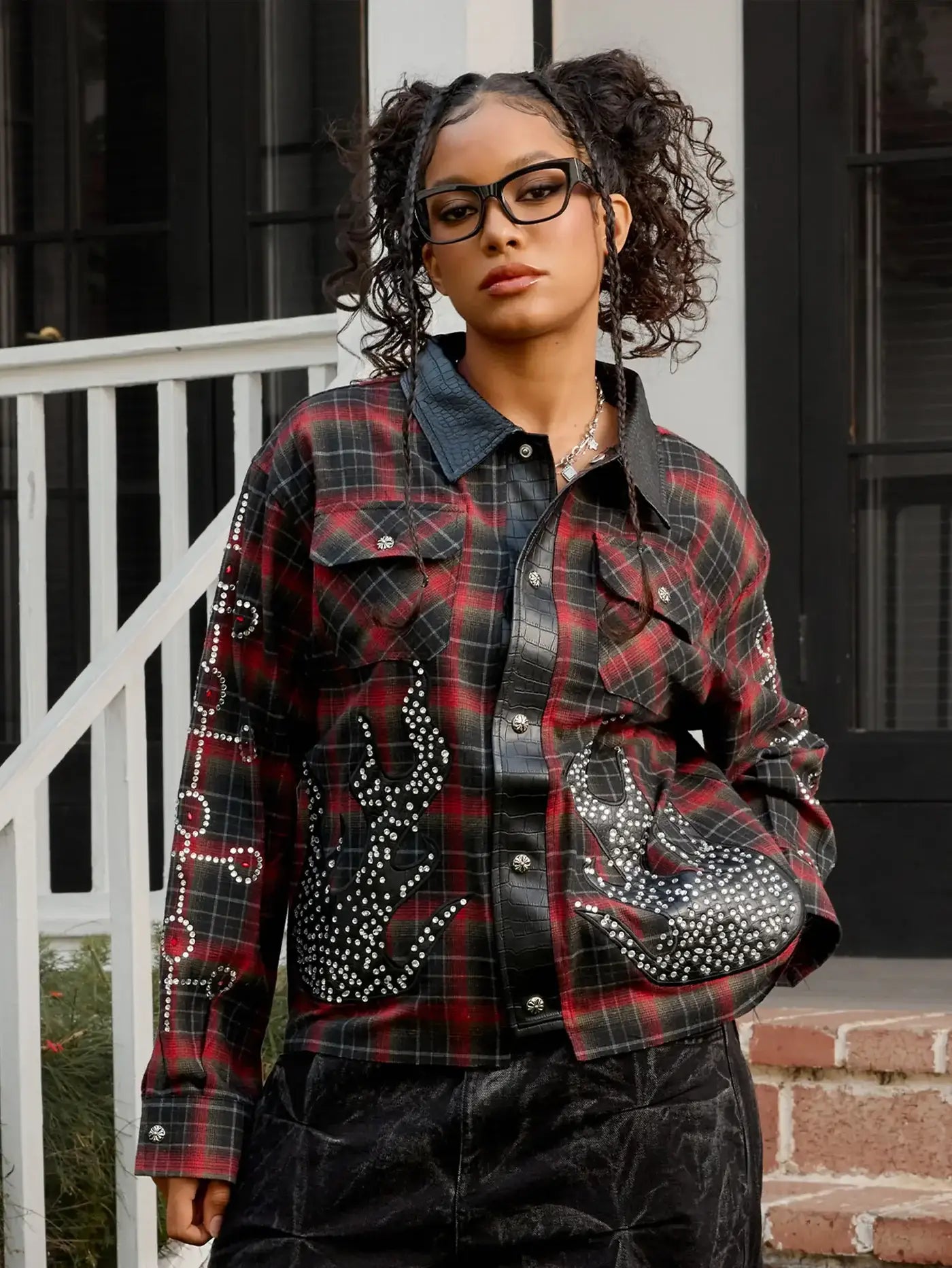 Fire Check Bling shirt-380