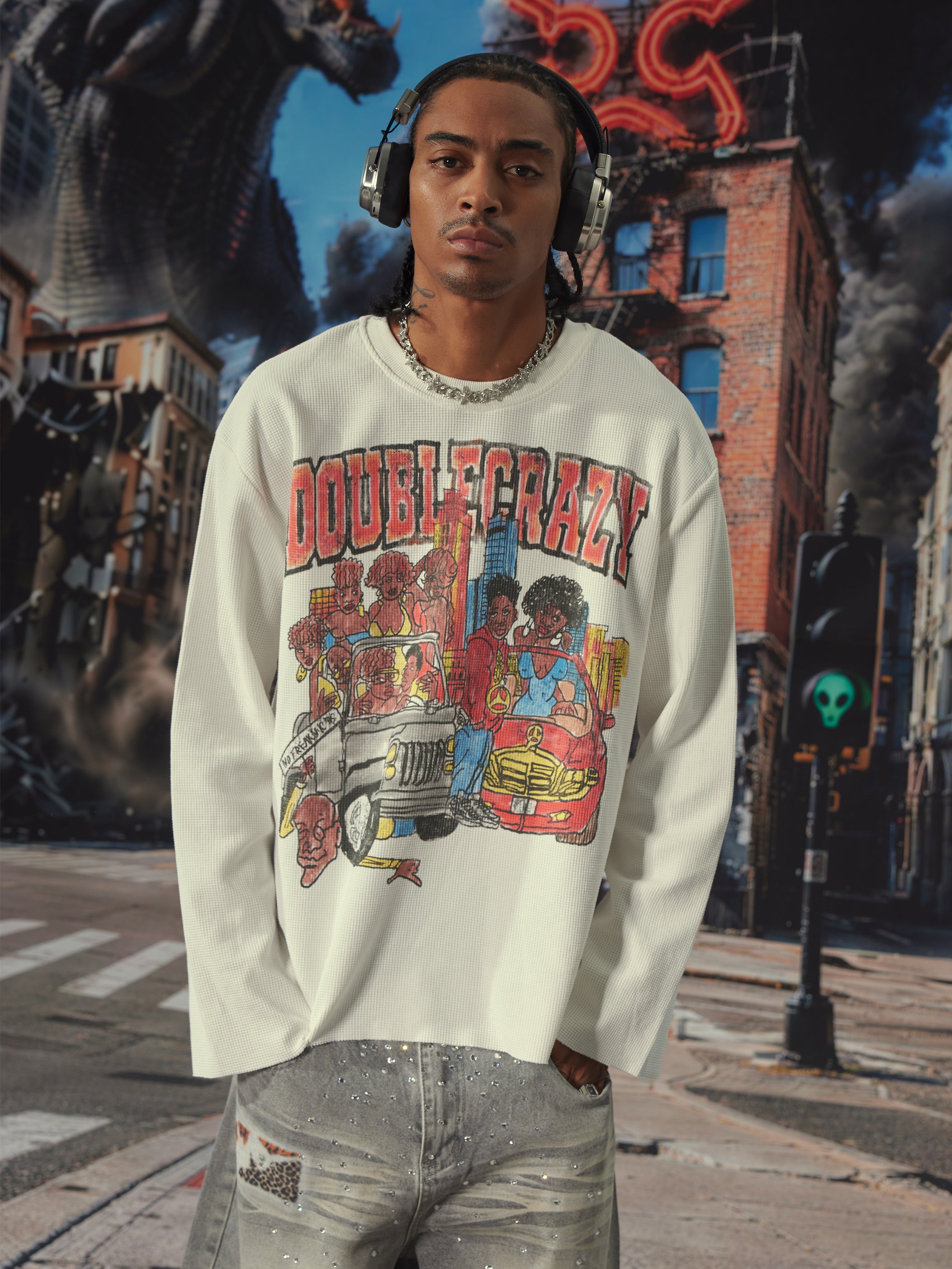 Vintage Rap Crew Studded L/S-697