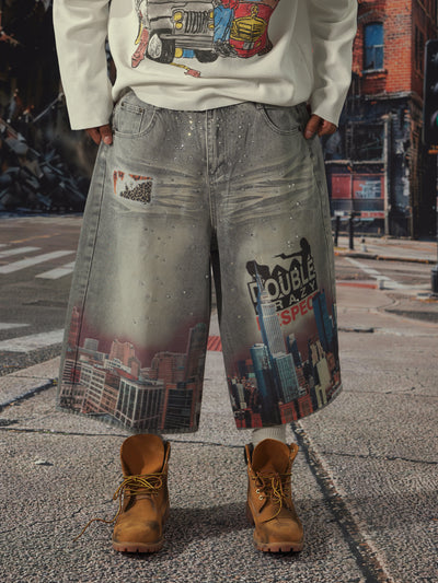 Shorts en jean Bling NYC Graphic-577
