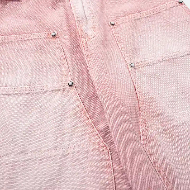 Vaqueros Desgastados Rosa con Doble Rodilla-S1219