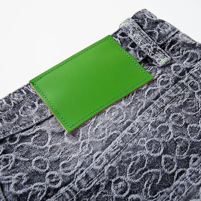 Green Leaf Washed Baggy Jeans-S1235