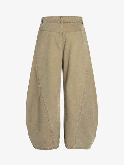 Retro Embroidery Wide Blade Pants-S1120