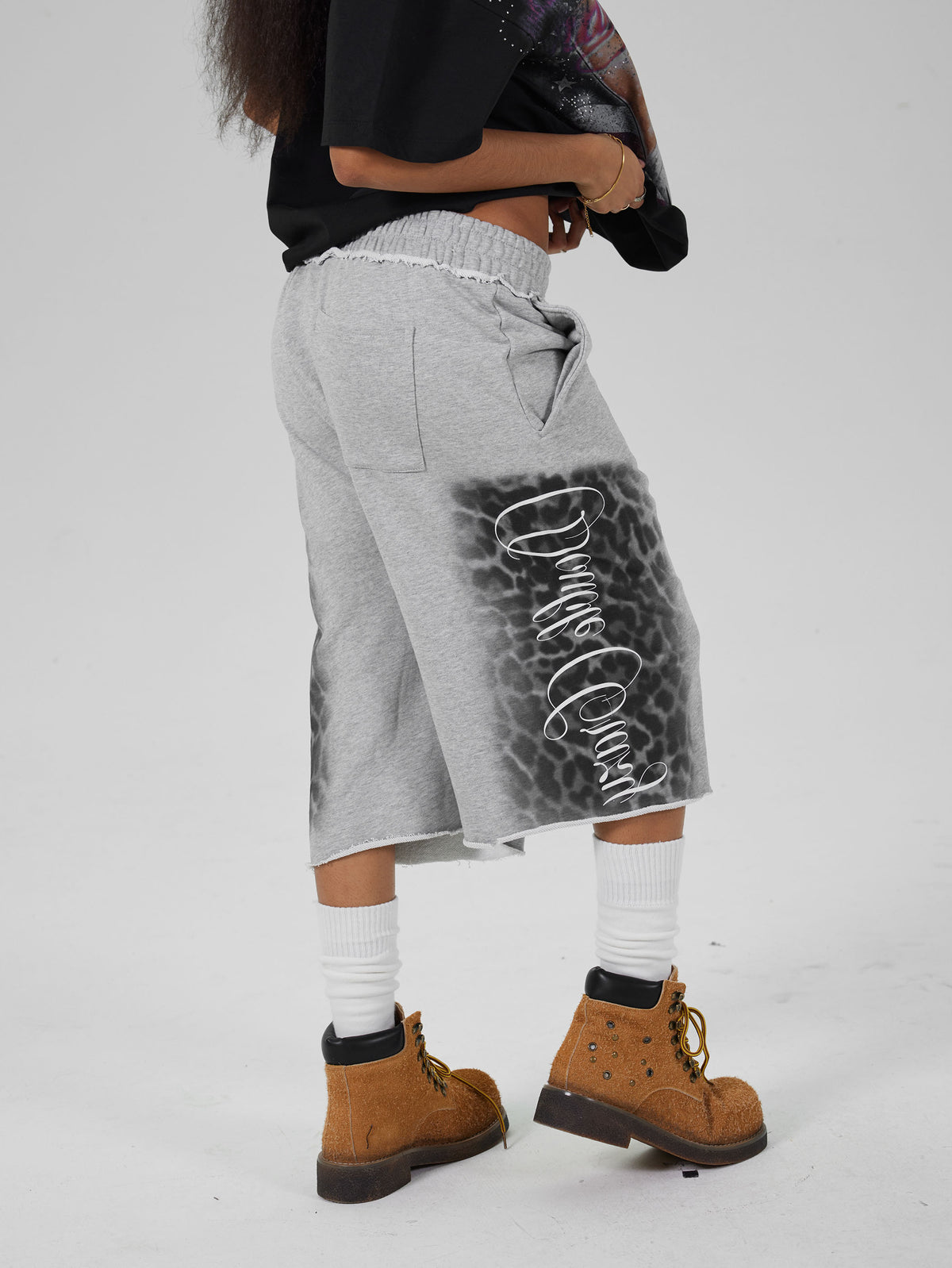 Short baggy léopard vieilli-623
