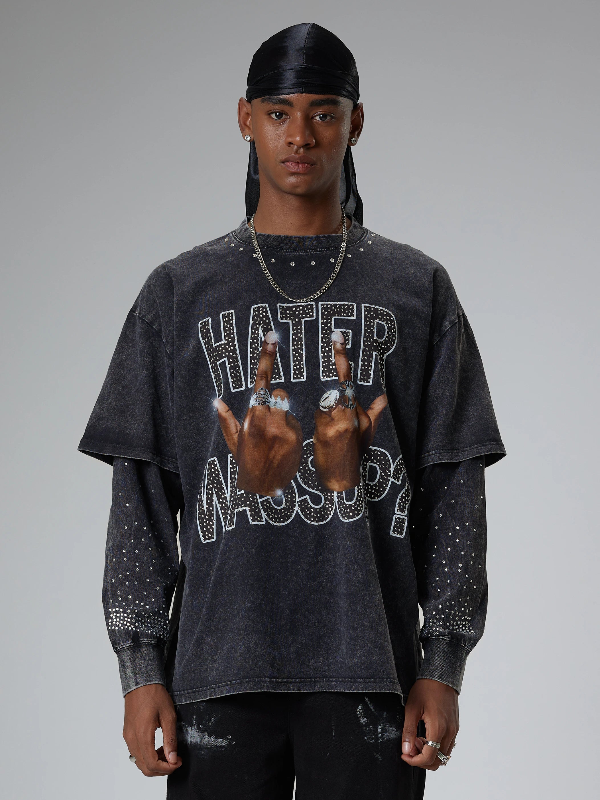 Diamond Hand Gesture Graphic Longsleeve-287