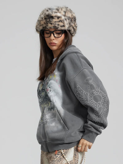 Sudadera con capucha y cremallera Angelic Cross-350