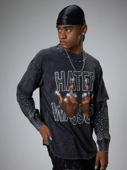 Diamond Hand Gesture Graphic Longsleeve-287