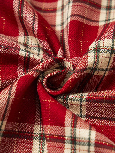 Camisa unisex de manga larga a cuadros estilo grunge-S1012
