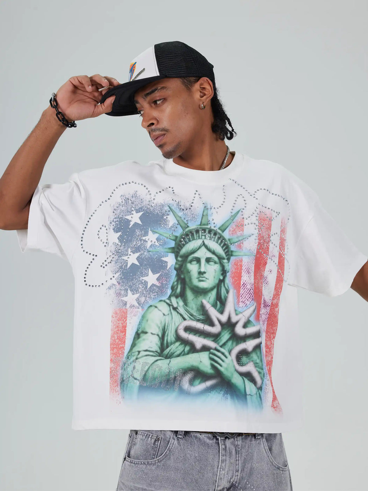 90s Grunge Liberty Bling Tee-684