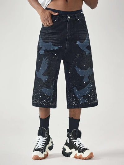 Wings of Freedom Denim Shorts-195