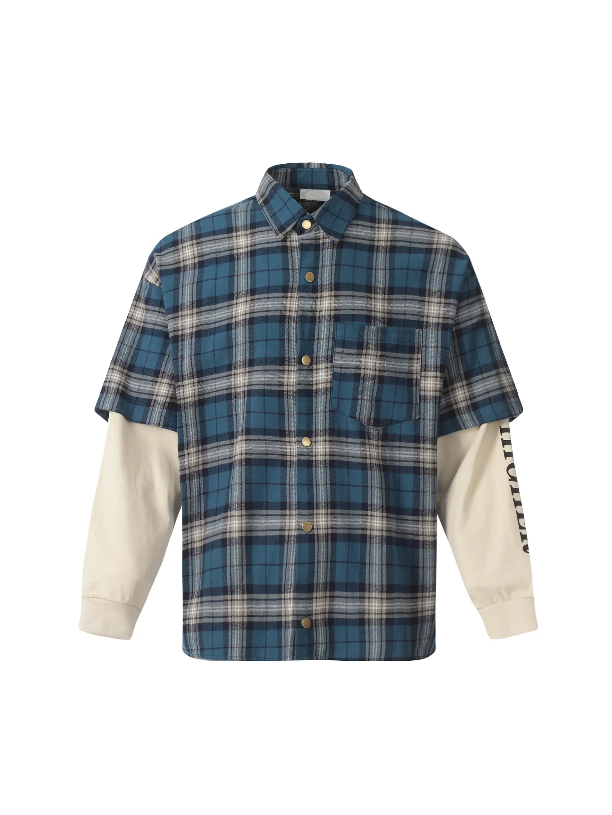 Layered Plaid Shirt-S1130