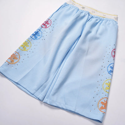 Faded Iced Out Layered Shorts-679