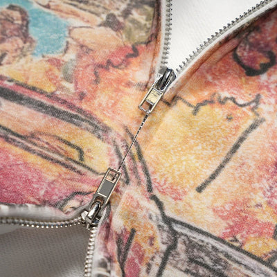Sweat à capuche zippé style rétro délavé-706