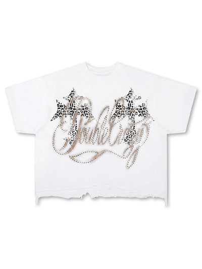 Rhinestone Logo Graphic T-shirt-421