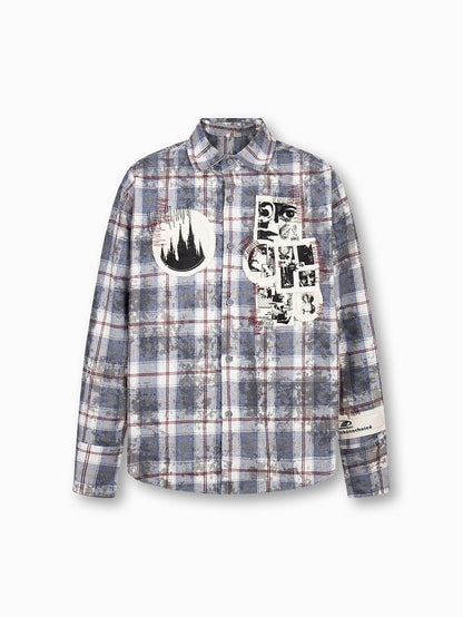 Graphic Plaid Street Shirt -s958