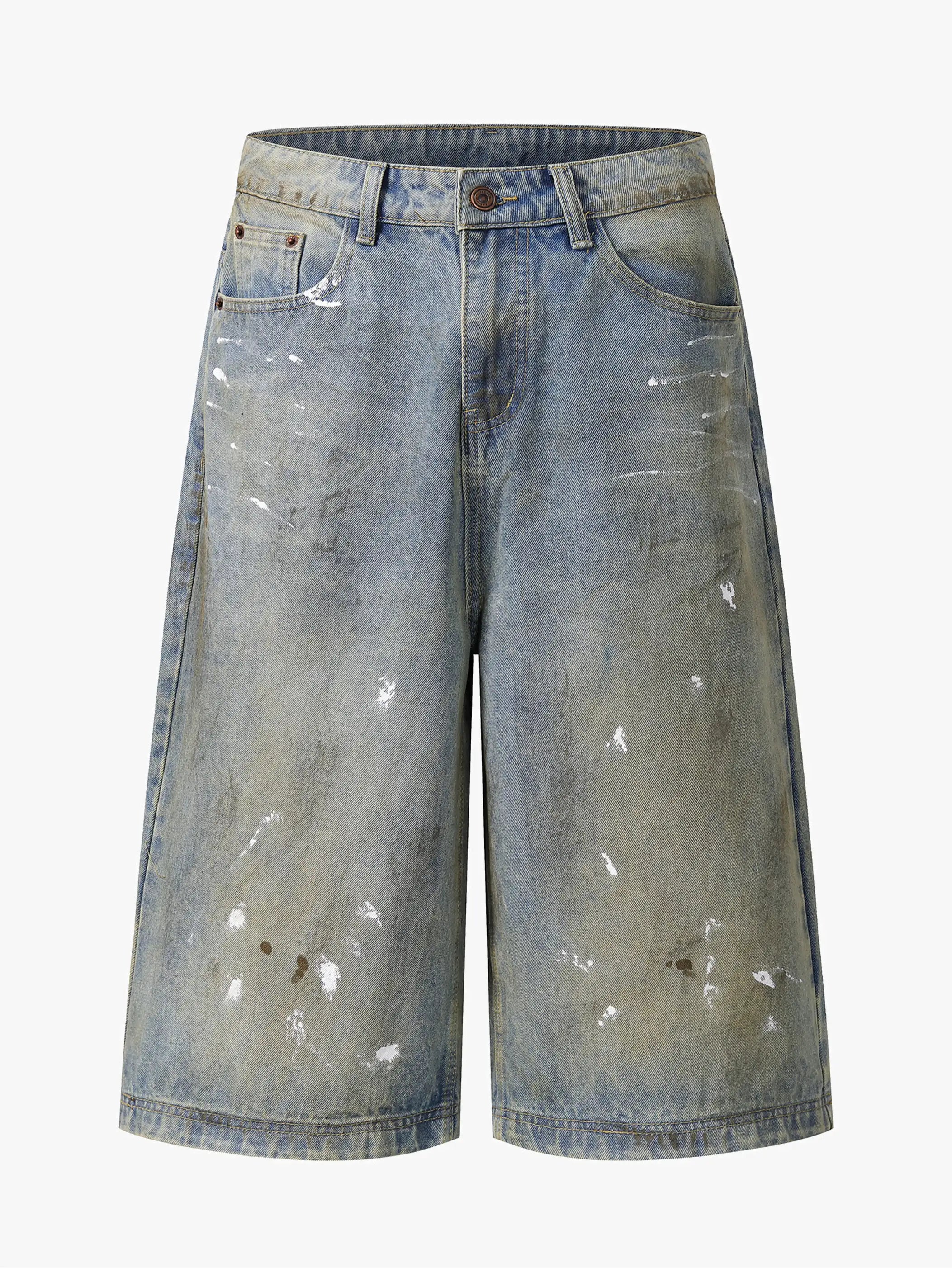 Distressed Post-Apocalyptic Denim Shorts-S1115