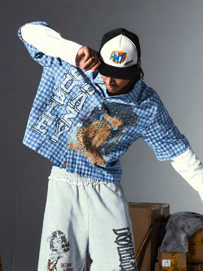 Chemise à Carreaux Afro Cloutée-703