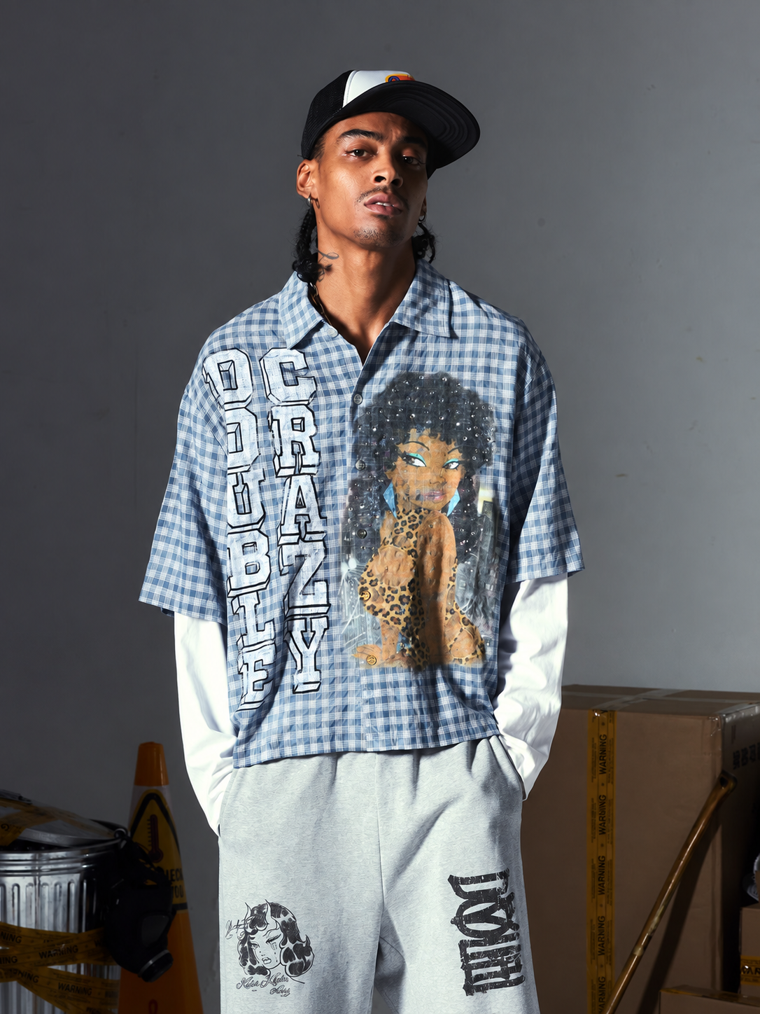 Chemise à Carreaux Afro Cloutée-703
