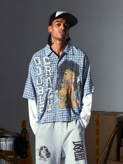 Chemise à Carreaux Afro Cloutée-703