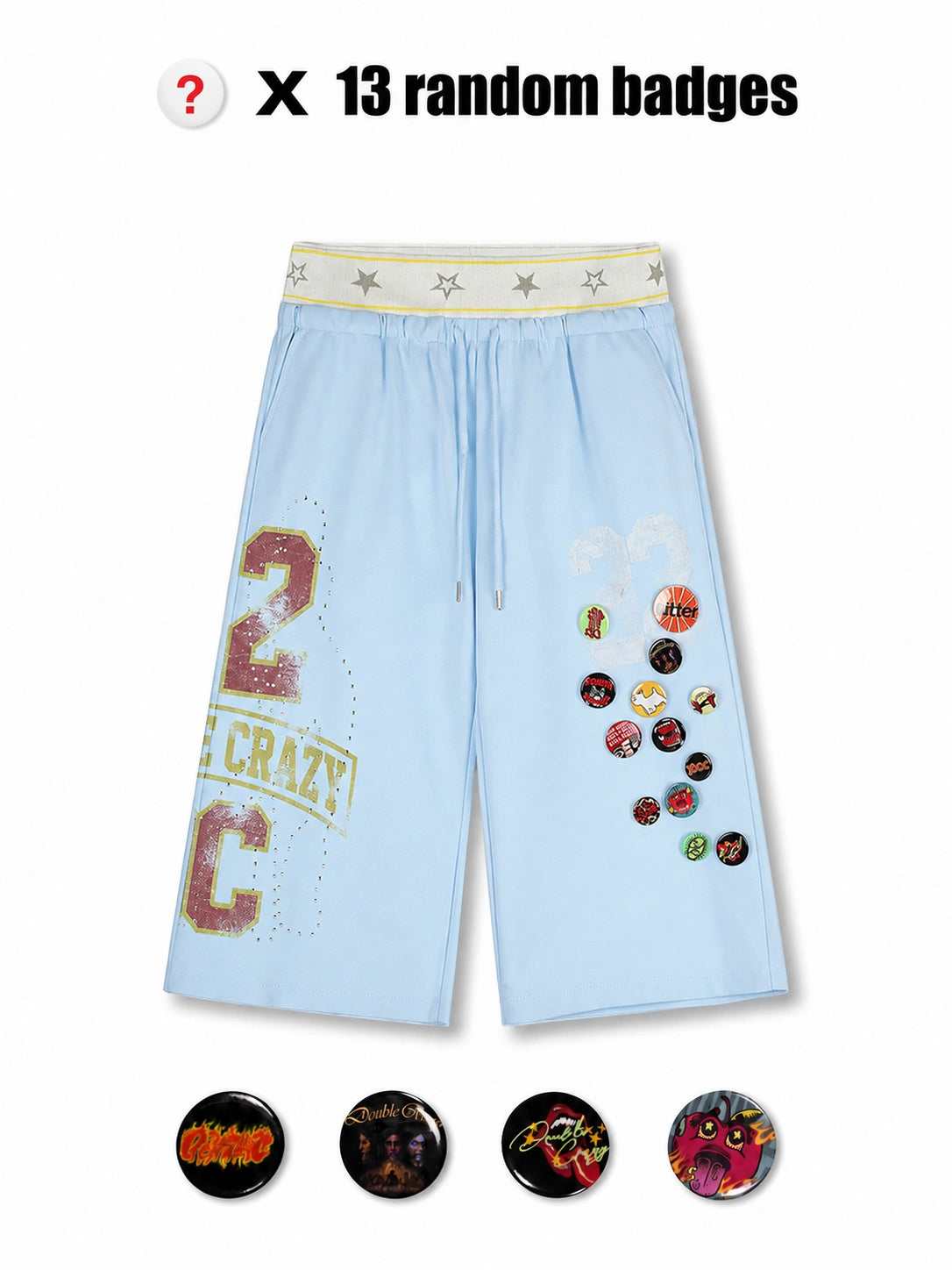 Faded Star Layered Shorts-663