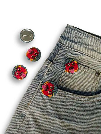Vintage Flame Apple Punk Pin-BJ-598