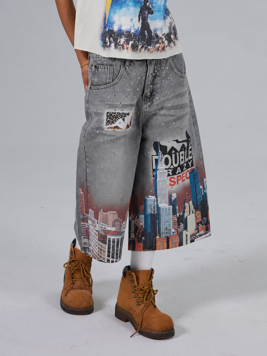 Shorts en jean Bling NYC Graphic-577