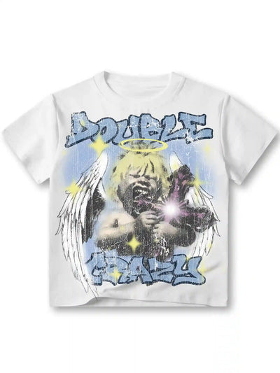 Grunge Cracked Angel Tee-434