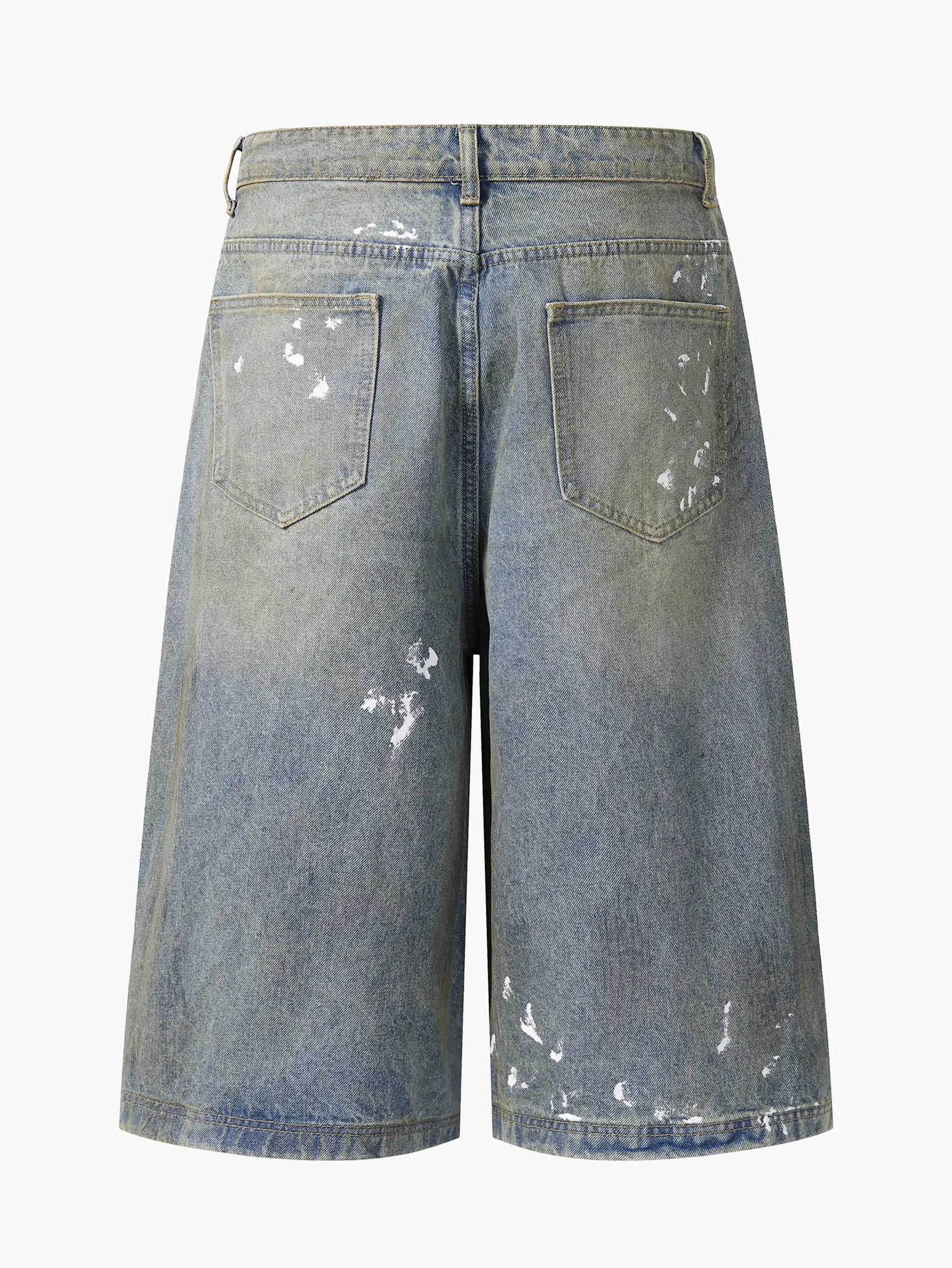 Distressed Post-Apocalyptic Denim Shorts-S1115