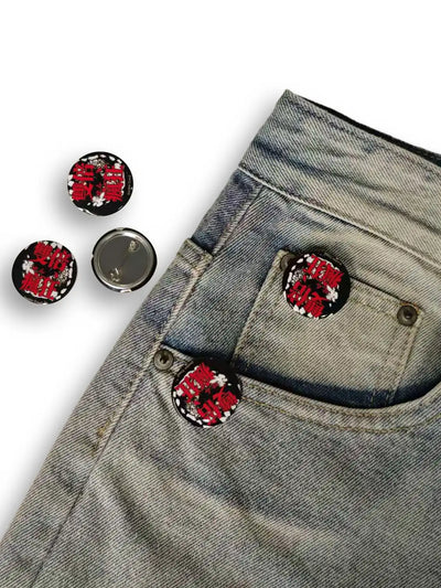Kanji Splatter Glossy Punk Pin-BJ-600