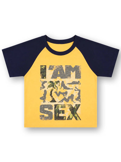 Camiseta corta de camuflaje con tachuelas estilo pin-up-632